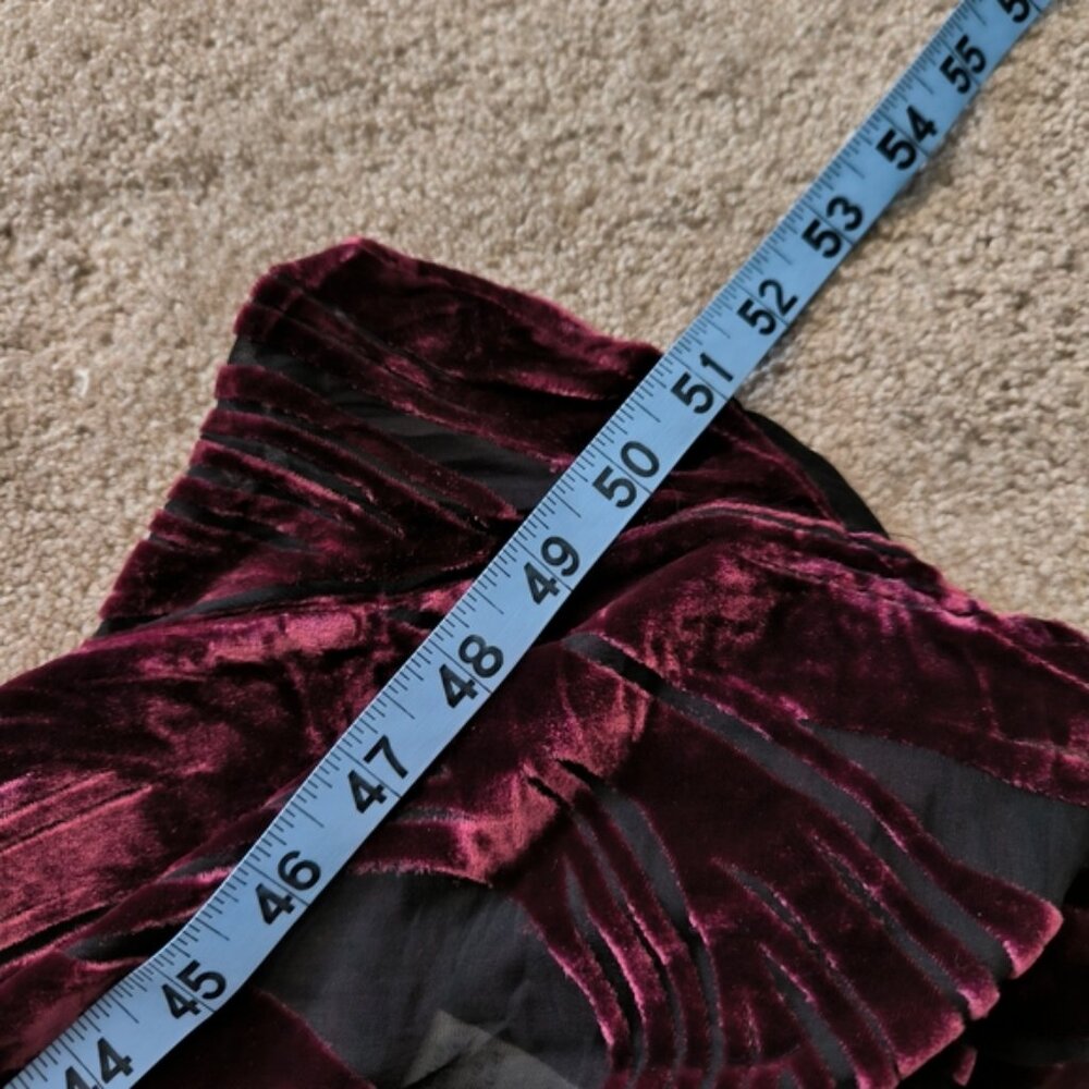 Vintage Y2K 2000s Burnout Velvet Velour Vamp Whismigoth Dark Fairy Midi Dress M - Picture 6 of 8